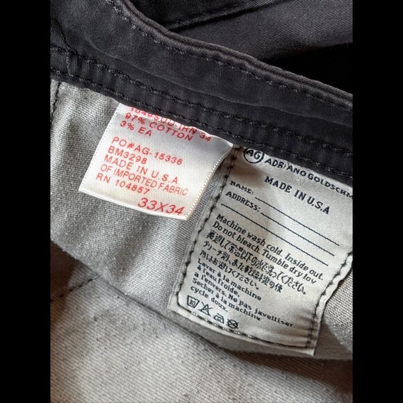 AG Adriano Goldshmied Chino Pants 33 x 34 Gray Men’s The Protege Straight Leg - Picture 8 of 8